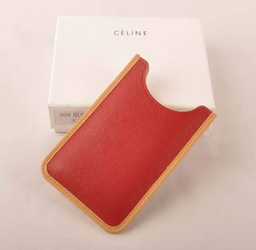 Celine Iphone Case - Celine 309 Red Original Leather - Click Image to Close